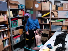 Tight shoplifter pounded by LP officer in the back office