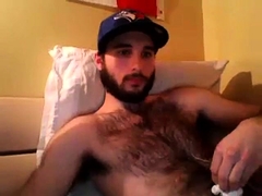 Hairy chest covered in cum