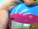 Big inflatable beach ball fuck cum inside