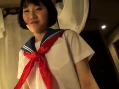 Akane Yoshinaga Asian teen in school uniform rides cock