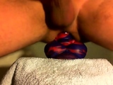 amateur Anal sex toy fun with flint the bad dragon !