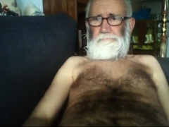 Grandpa Stroking On Webcam