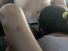 Blonde and brunette lesbians licking and sucking pussy