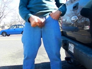 Big-Cock Daddy Stroking Outdoors